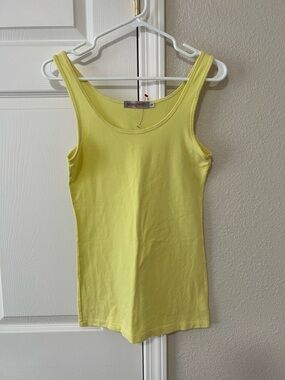 Pete & Greta Yellow Cotton Tank Top Womens Small NWOT